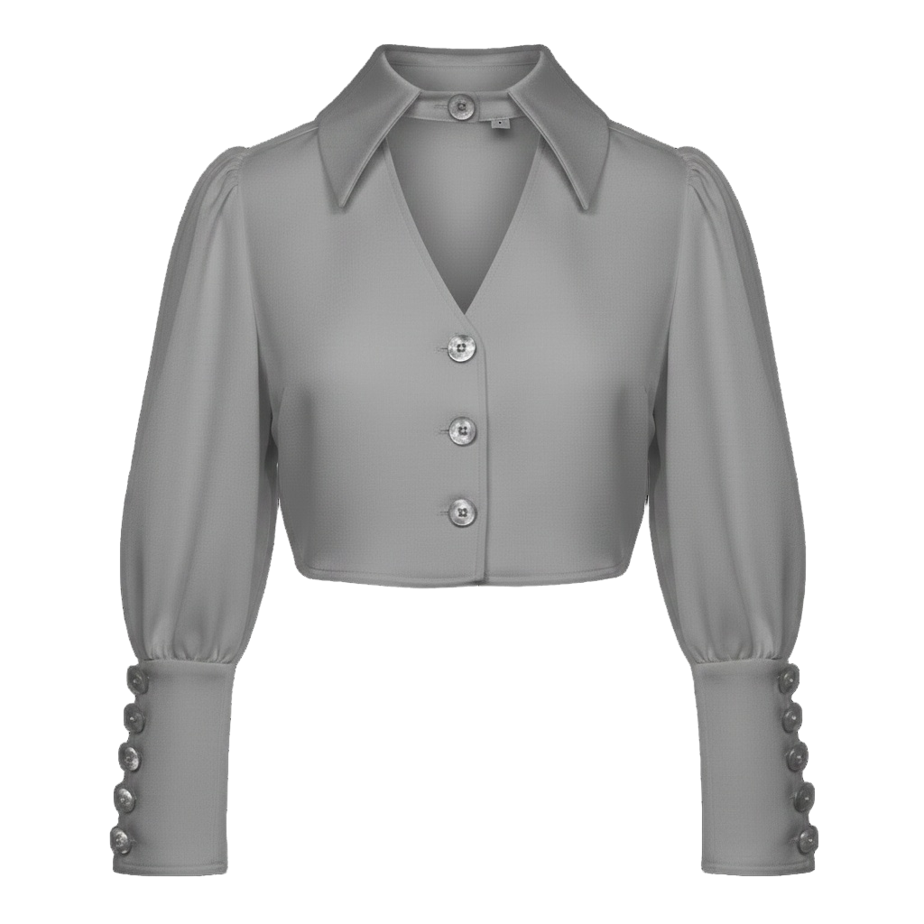 Chocker Collar Blouse Grey