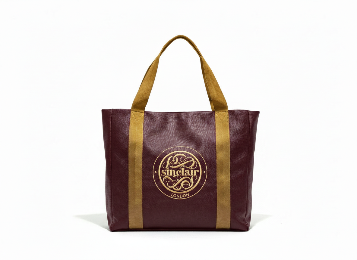 Burgundy and Mustard Classic Tote