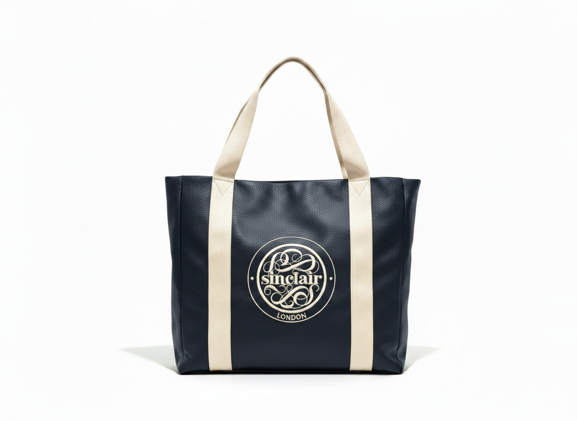 Navy and White Classic Tote