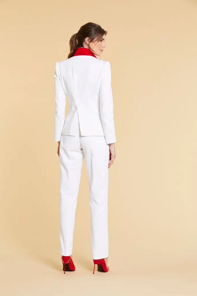 Optic Ivory Single Breasted Jacket Sinclair London