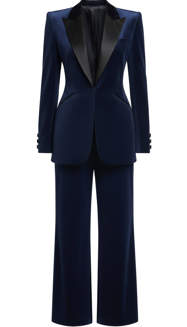 Velvet Suit With Satin Lapel